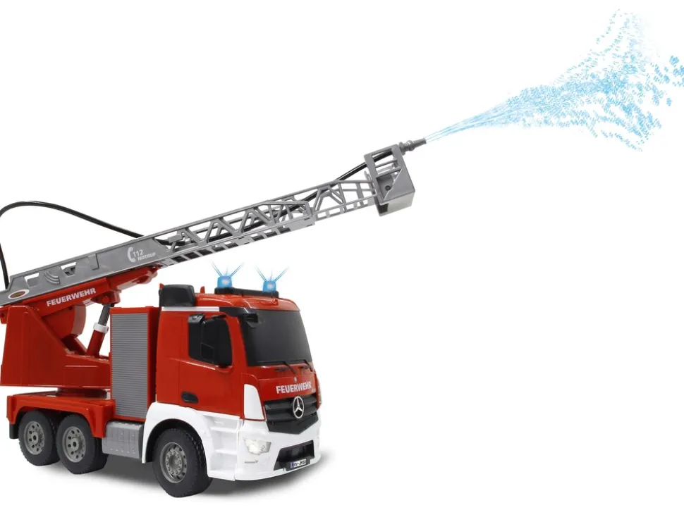 JAMARA Feuerwehr Drehleiter Mercedes-Benz Antos 1:20 2,4GHz mit Spritzfunktion