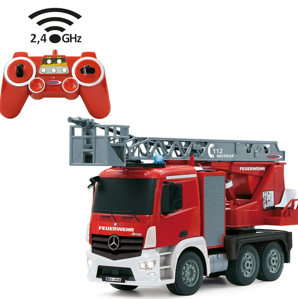 JAMARA Feuerwehr Drehleiter Mercedes-Benz Antos 1:20 2,4GHz mit Spritzfunktion