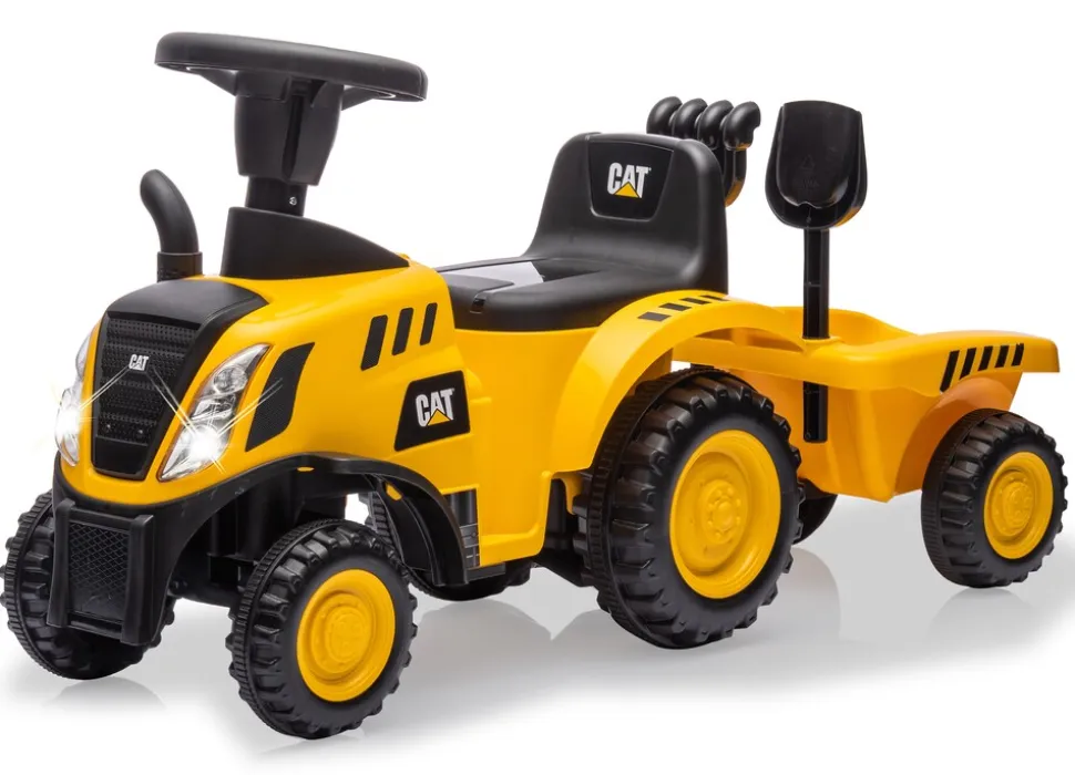 JAMARA Rutscher Caterpillar Traktor mit Anhänger gelb 2in1