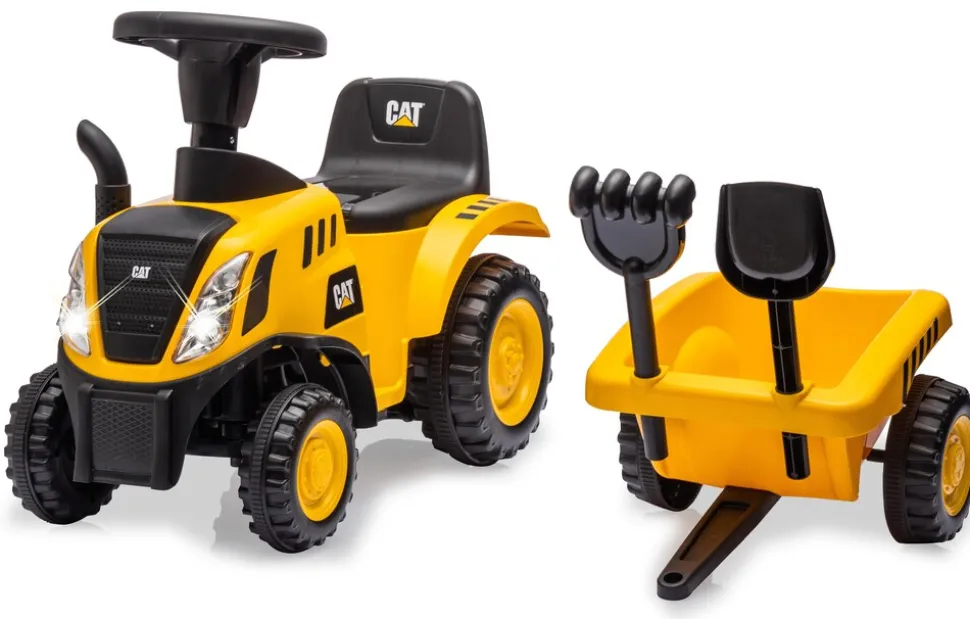 JAMARA Rutscher Caterpillar Traktor mit Anhänger gelb 2in1