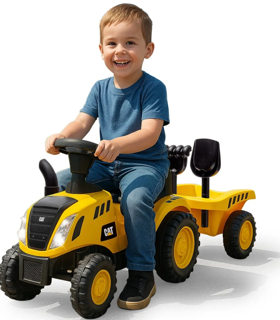 JAMARA Rutscher Caterpillar Traktor mit Anhänger gelb 2in1