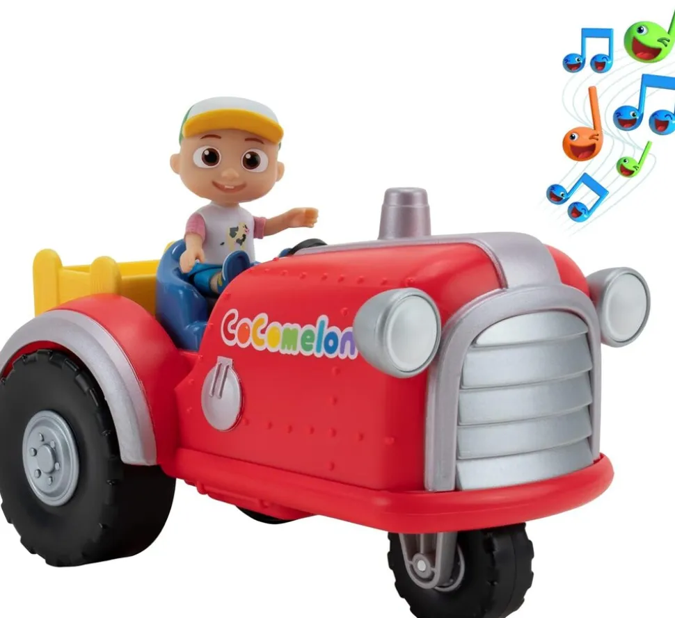 Jazwares - Cocomelon - Mitsing-Traktor mit JJ Spielfigur Lernspielzeug für Kinder ab 2 Jahren