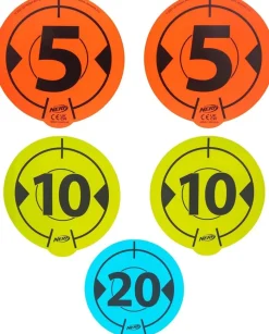 Jazwares - Nerf Zielscheiben - Wall-to-Wall Targets (5er Pack) Wandziele Pistole Pfeile Ziel Schießen