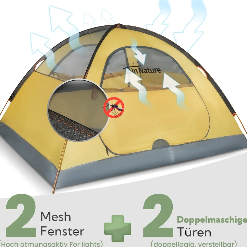 JOIN NATURE Kuppelzelt Campingzelt, Doppellagiges, Ultraleicht, für 4 Personen