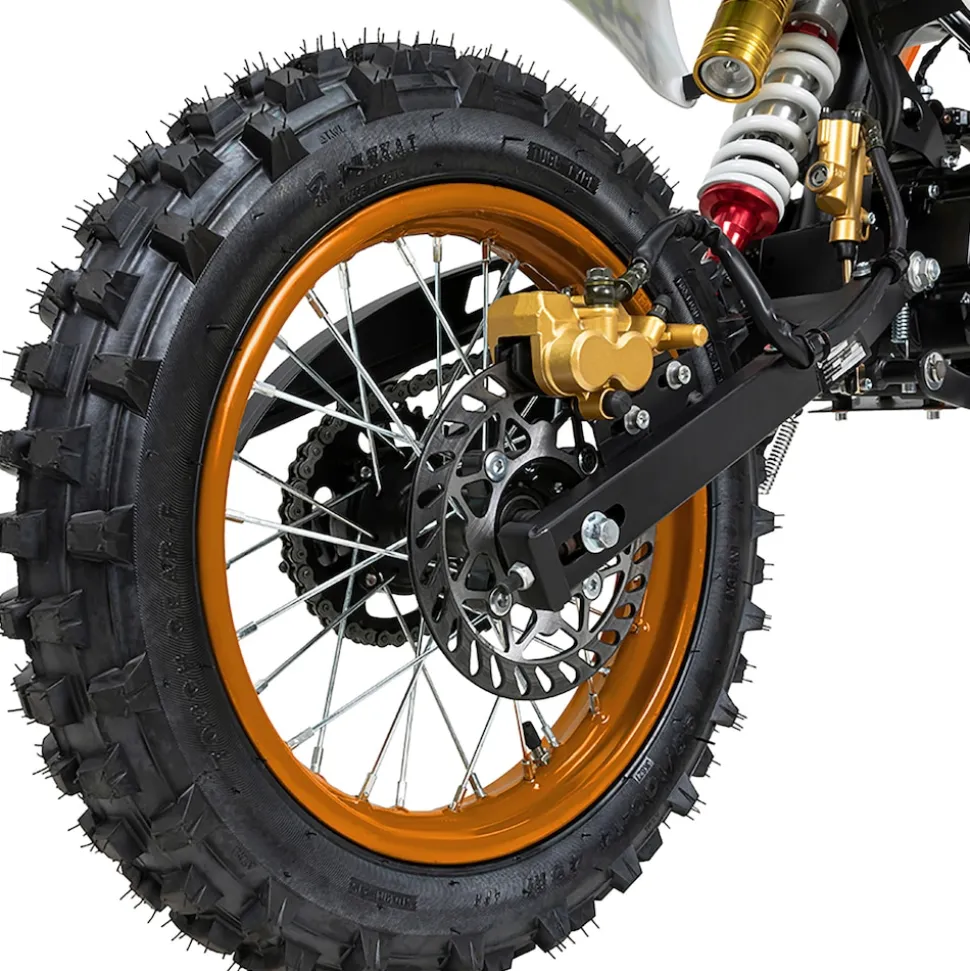 Jugend-Crossbike JC125, Benzin-Jugendmotorrad, 125 ccm, 17/14-Reifen, 4-Takt-Motor, 80 km/h, ab 14 J. (Orange)