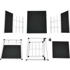 Juskys Alu Hundetransportbox M - 69×54×50 cm verschließbar & pflegeleicht - Hundebox für Hunde