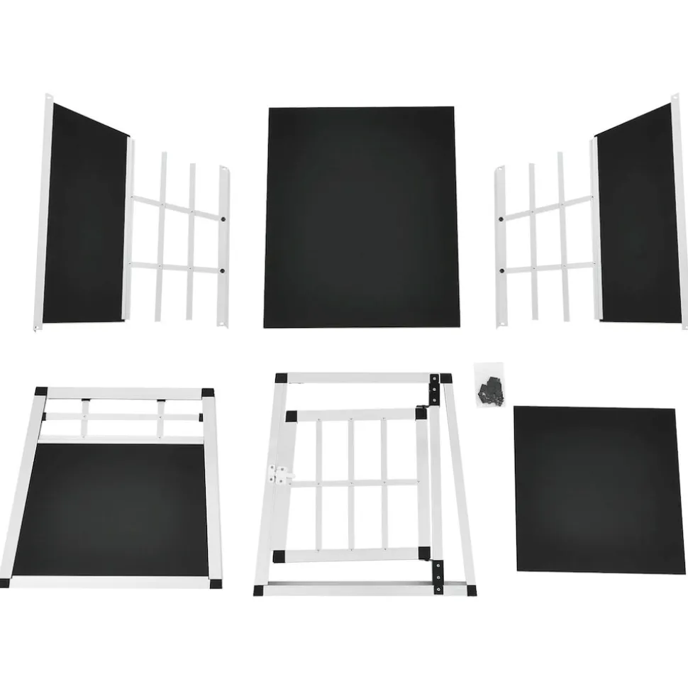 Juskys Alu Hundetransportbox M - 69×54×50 cm verschließbar & pflegeleicht - Hundebox für Hunde