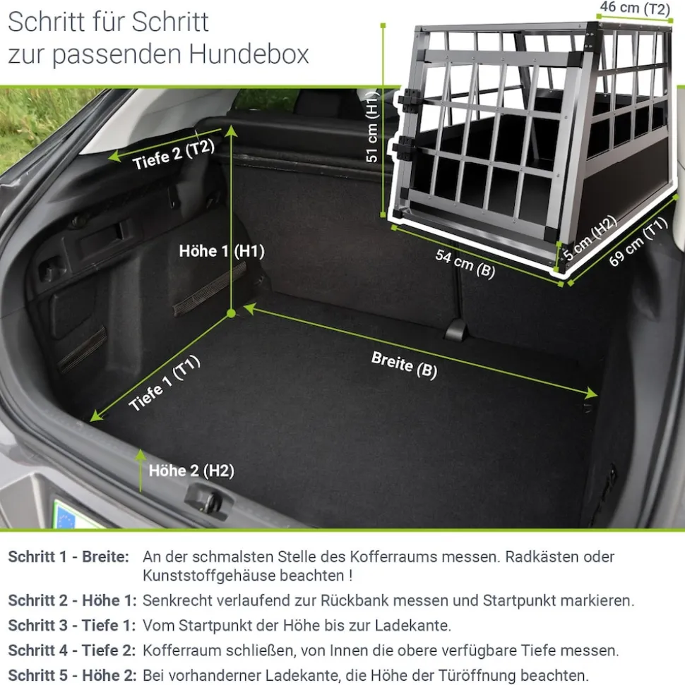 Juskys Alu Hundetransportbox M - 69×54×50 cm verschließbar & pflegeleicht - Hundebox für Hunde