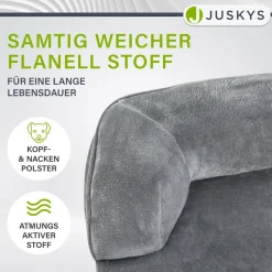 Juskys Hundebett Sheena M - 72 x 60 cm - orthopädisch & flauschig - Bezug abnehmbar & waschbar