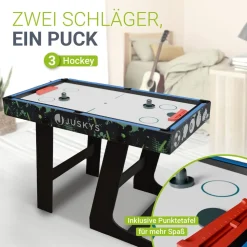 Juskys 5 in1 Spieltisch Ballzauber - klappbar mit Tischtennis, Kicker, Billard, Hockey & Basketball