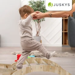 Juskys Kletterdreieck Movario Klein - Indoor Klettergerüst, Kletterdreieck und Kletterbogen, Rutsche