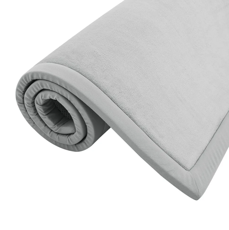 Juskys Krabbelmatte Maila Spielmatte 180x120 cm Yogamatte für Kind, Baby - rutschfest, weich - Grau