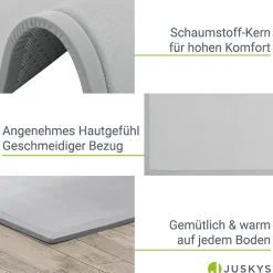 Juskys Krabbelmatte Maila Spielmatte 180x120 cm Yogamatte für Kind, Baby - rutschfest, weich - Grau