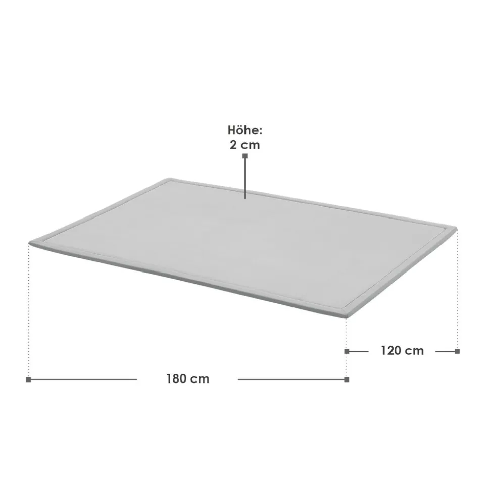Juskys Krabbelmatte Maila Spielmatte 180x120 cm Yogamatte für Kind, Baby - rutschfest, weich - Grau