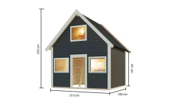 Karibu Spielhaus Kalle terragrau 2 Etagen inkl. Holzleiter