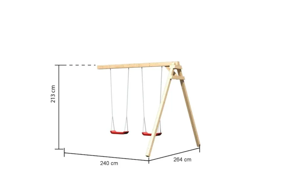 Karibu Spielturm Lotti Satteldach + Rutsche + Doppelschaukel