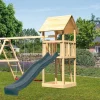 Karibu Spielturm Lotti Satteldach + Rutsche + Gerüst / Doppelschaukel