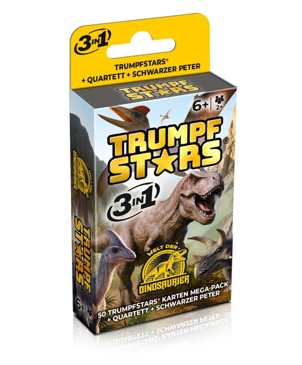 Kartenspiel Trumpfstars Welt der Dinosaurier 3in1 Dinos ab 6 Jahren Quartett