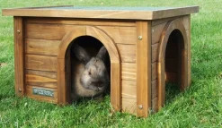 Kerbl Nagerhaus für Kanninchen Haus aus Spießtanne zwei Eingänge