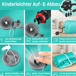 KESSER® Aufblasbare Air Roll Airtrack, Gymnastik-Rolle | inkl. Tragetasche & elektr. Luftpumpe | Barrel Gymnastik Tumbling | Yoga Gymnastik Rolle Gymnastikmatte, Fitnessrolle