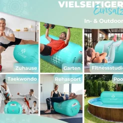 KESSER® Aufblasbare Air Roll Airtrack, Gymnastik-Rolle | inkl. Tragetasche & elektr. Luftpumpe | Barrel Gymnastik Tumbling | Yoga Gymnastik Rolle Gymnastikmatte, Fitnessrolle