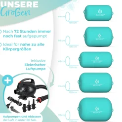 KESSER® Aufblasbare Air Roll Airtrack, Gymnastik-Rolle | inkl. Tragetasche & elektr. Luftpumpe | Barrel Gymnastik Tumbling | Yoga Gymnastik Rolle Gymnastikmatte, Fitnessrolle