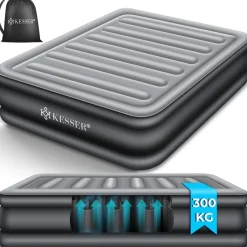 KESSER® Aufblasbare Matratze Luftbett mit eingebauter elektrischer Pumpe integrierte erhöhte aufblasbare Matratze für Übernachtungsgäste mit Aufbewahrungstasche