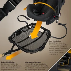 KESSER® Babyschale-Modul Kindersitzmodul-Aufsatz Zubehör Passend für LOOPS Faltbarer Bollerwagen Handwagen, Modul Universal für alle Babyschalle Babyliegeschale