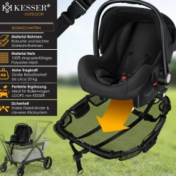 KESSER® Babyschale-Modul Kindersitzmodul-Aufsatz Zubehör Passend für LOOPS Faltbarer Bollerwagen Handwagen, Modul Universal für alle Babyschalle Babyliegeschale