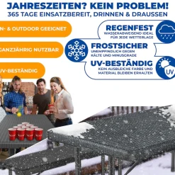 KESSER® Buffettisch Tisch klappbar Kunststoff 183x76 cm Rattan Optik Campingtisch Partytisch Klapptisch Gartentisch für Garten Terrasse und Balkon zusammenklappbar 6 Personen ink. Tragegriff