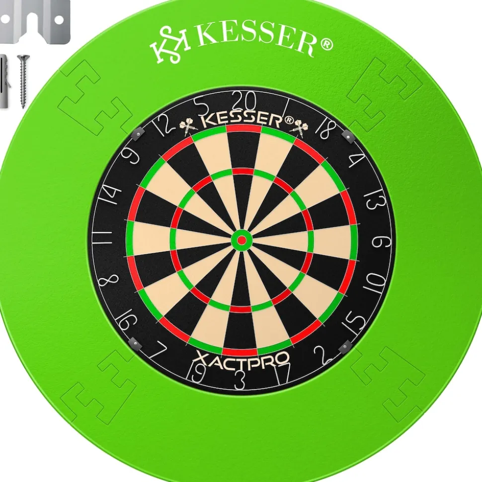 KESSER® Dartscheibe Sisal Professional Dartboard + Zubehör Steeldart Offizielles Dartscheibe Profi Steeldartscheibe - Dartboard inkl. Montageset