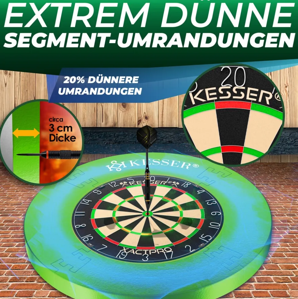 KESSER® Dartscheibe Sisal Professional Dartboard + Zubehör Steeldart Offizielles Dartscheibe Profi Steeldartscheibe - Dartboard inkl. Montageset