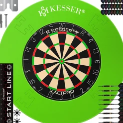KESSER® Dartscheibe Sisal Professional Dartboard + Zubehör Steeldart Offizielles Dartscheibe Profi Steeldartscheibe - Dartboard inkl. Montageset