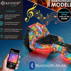 KESSER® Hoverboard 8,5 Zoll 800 mit Bluetooth Lautsprecher, LED Licht, Kinder Sicherheitsmodus, Dual Motor, Smart Elektro Self Balance Board Hover E-Scooter