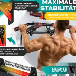 KESSER® 4in1 Klimmzugstange zur Wandmontage rutschfesten Griffen zusätzliche Funktion für Seile Ringe und Boxsäcke mit verschiedenen Griffpositionen | sicher & stabil | Pull Up Bar für zuhause
