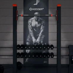 KESSER® Klimmzugstange Türrahmen verstellbar, Pull Up Bar Heimturnhalle, Reckstange ohne Schrauben/Bohren, 68-106 cm Ausziehbar, Tragfähigkeit bis zu 300Kg & rutschfeste Griffe, inkl. Resistenzbänder
