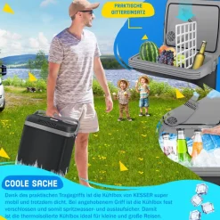 KESSER® 32 L Kühlbox 12V, 230V Stecker, Mini-Kühlschrank, Thermoelektrische Warmhaltebox