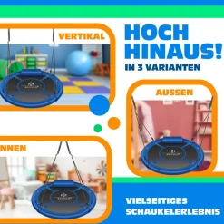 KESSER® Nestschaukel Tellerschaukel Hängeschaukel Rundschaukel Schaukel verstellbar Garten-Schaukel Kinderschaukel Indoor - Outdoor-Schaukel für Kinder & Erwachsene