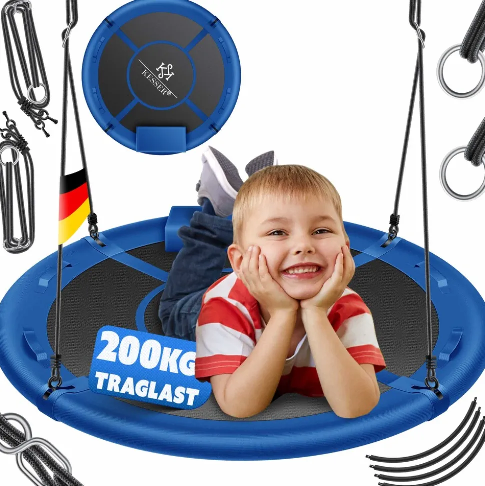 KESSER® Nestschaukel Tellerschaukel Hängeschaukel Rundschaukel Schaukel verstellbar Garten-Schaukel Kinderschaukel Indoor - Outdoor-Schaukel für Kinder & Erwachsene