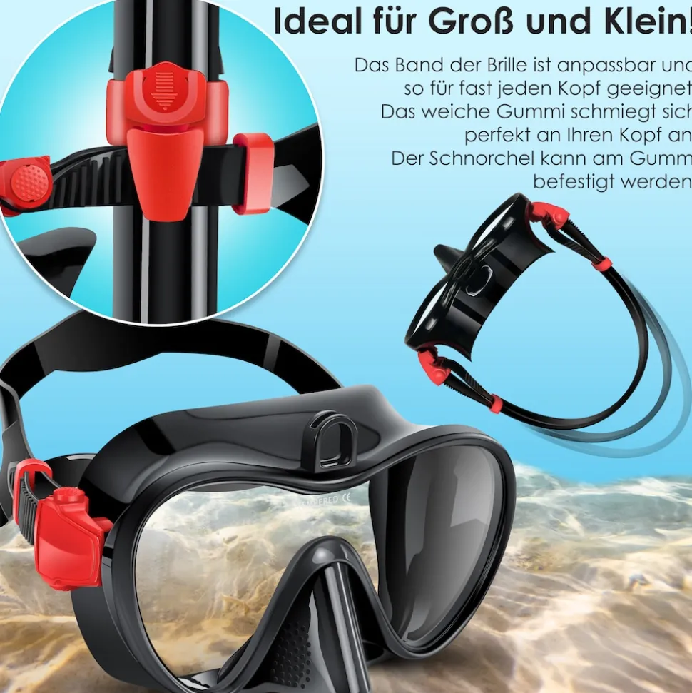 KESSER® Schnorchelset Profi Taucherbrille Schnorchelmaske Tauchset Erwachsene Tauchmaske - Inkl. Action-Cam Halterung - Antibeschlag und Anti-Leck für Freitauchen und Schnorcheln Set Taucherbrille