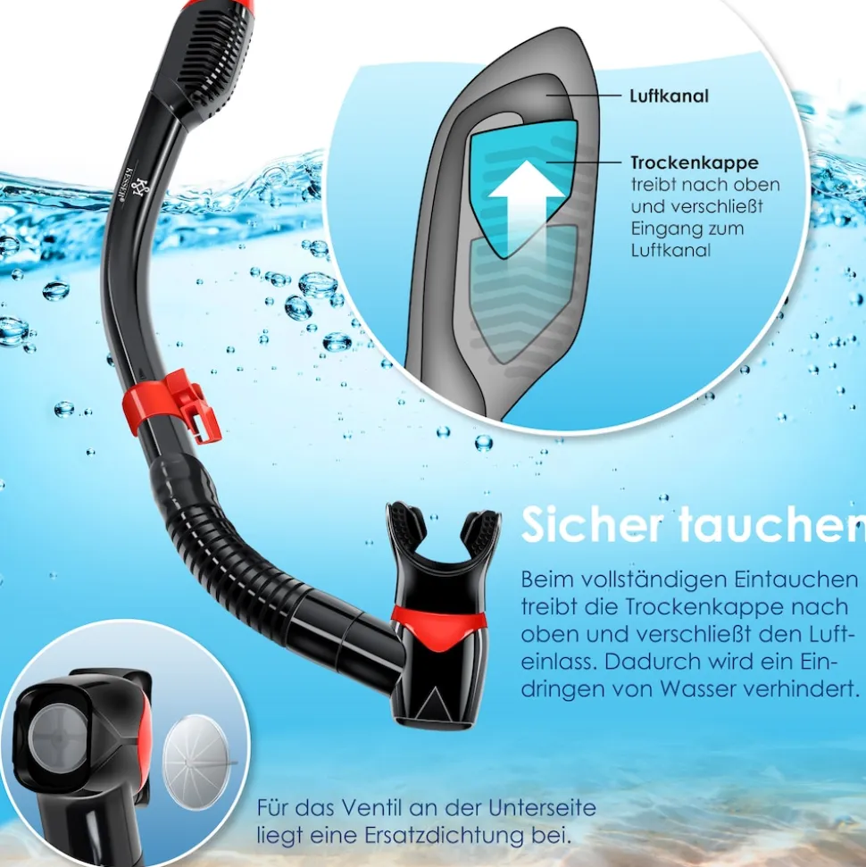 KESSER® Schnorchelset Profi Taucherbrille Schnorchelmaske Tauchset Erwachsene Tauchmaske - Inkl. Action-Cam Halterung - Antibeschlag und Anti-Leck für Freitauchen und Schnorcheln Set Taucherbrille