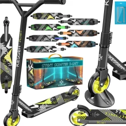 KESSER® Scooter Funscooter Stuntscooter X-Limit - 360° Lenkung mit ABEC 9 Kugellagern 100 mm PU Räder Robuster Kickscooter Tretroller Cityroller Trick Roller für Kinder Erwachsene