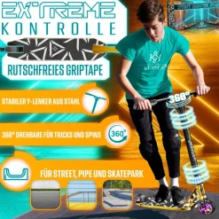 KESSER® Stunt Scooter GT-Limit 360° Lenkung Funscooter Stuntscooter mit Ständer ABEC 9 Kugellagern, 110 mm PU Räder , Kickscooter Tretroller Cityroller Trick Roller für Kinder Erwachsene