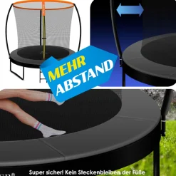 KESSER® Trampolin Gartentrampolin | TÜV Rheinland GS Zertifiziert | Kindertrampolin bis 150 kg | Komplettset mit Sicherheitsnetz, Leiter, Randabdeckung, Seitentasche & Zubehör