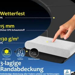 KESSER® Trampolin Gartentrampolin | TÜV Rheinland GS Zertifiziert | Kindertrampolin bis 150 kg | Komplettset mit Sicherheitsnetz, Leiter, Randabdeckung, Seitentasche & Zubehör