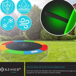 KESSER® - Trampolin Randabdeckung Ø 244 , 305 , 366 , 426 cm , 30cm breit 100% UV-beständig reißfest Federabdeckung , Grün , Blau