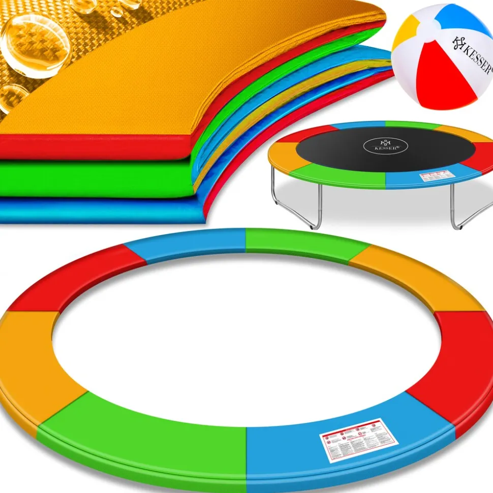 KESSER® - Trampolin Randabdeckung Ø 244 , 305 , 366 , 426 cm , 30cm breit 100% UV-beständig reißfest Federabdeckung , Grün , Blau