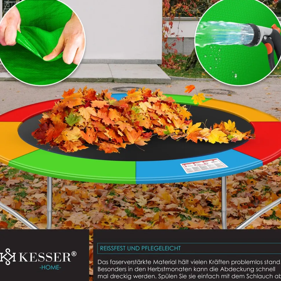 KESSER® - Trampolin Randabdeckung Ø 244 , 305 , 366 , 426 cm , 30cm breit 100% UV-beständig reißfest Federabdeckung , Grün , Blau