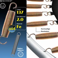 KESSER® - Trampolin | TÜV Rheinland GS Zertifiziert | Komplettset mit Sicherheitsnetz, Leiter, Randabdeckung, Seitentasche & Zubehör | Kindertrampolin Gartentrampolin Belastbarkeit 150 kg