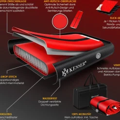 KESSER® Turnmatte Aufblasbar Airtrack 2m/3m/4m/5m/6m Fitness-Matte Gymnastikmatte | inkl. Tragetasche & elektr. Luftpumpe | Yogamatte, Tumbling Matten, Trainingsmatte, Turn- & Fitness